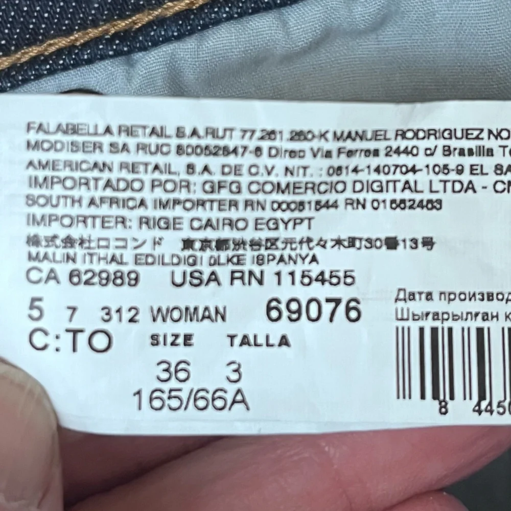 Leandra Medine X Mango Button Fly Dark Denim Jeans Women’s 4 Straight Hi Rise - Picture 9 of 14